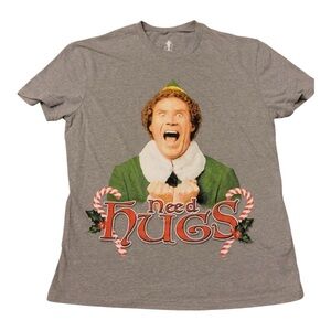 🖤 ELF Gray Graphic 'Need Hugs' Short Sleeve Tee